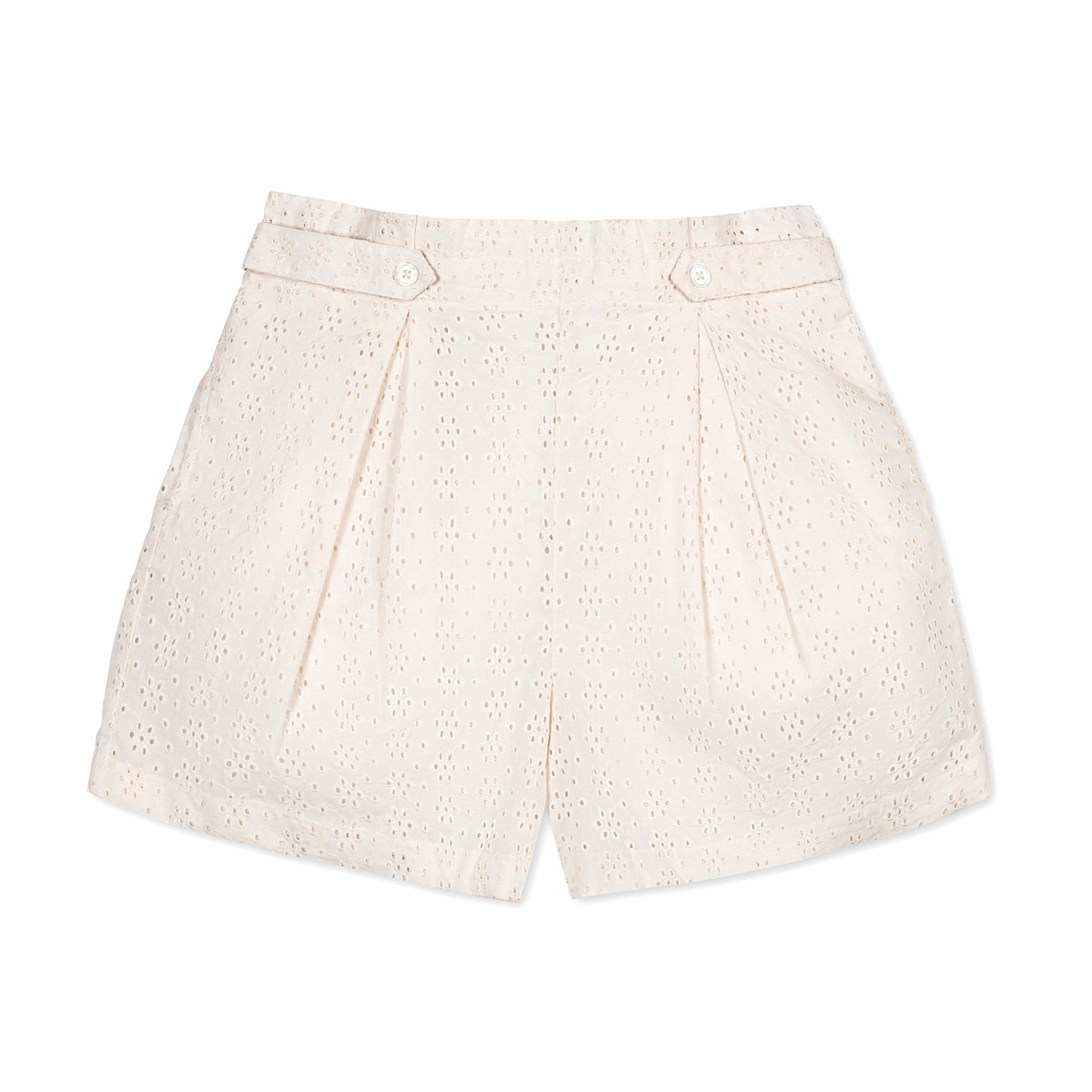 Organic Eyelet Button Tab Short - Baby Organic