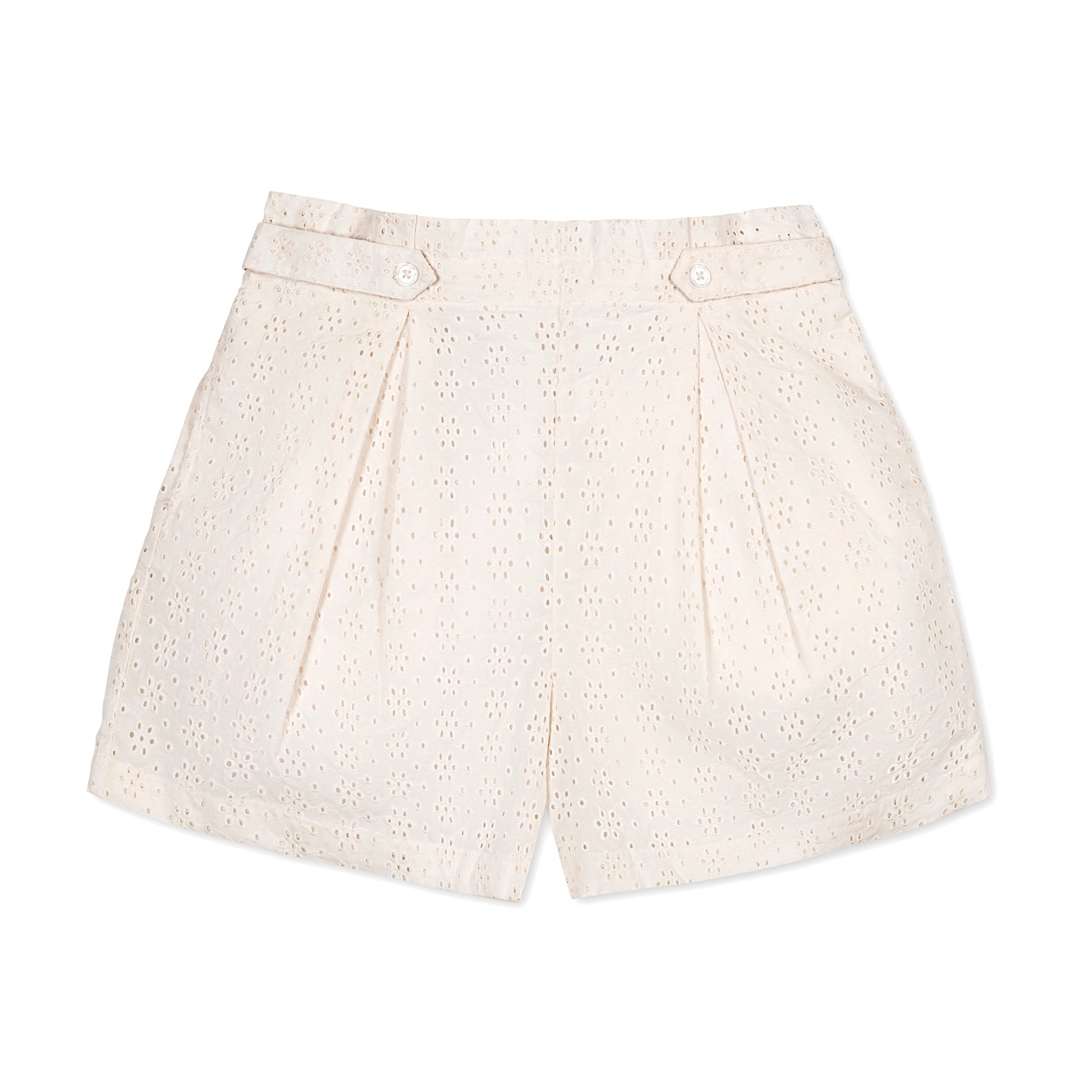 Organic Eyelet Button Tab Short - Baby Organic