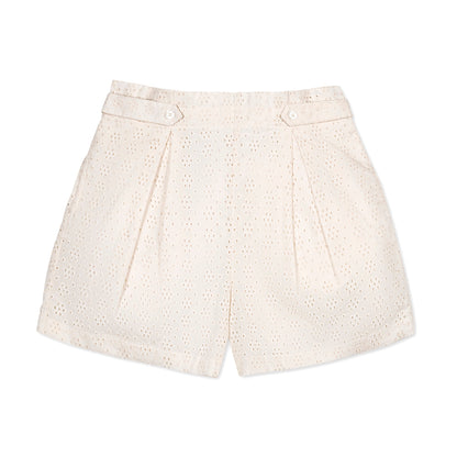 Organic Eyelet Button Tab Short - Baby Organic