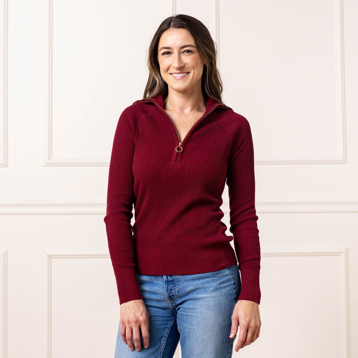 Organic Fine Gauge Half Zip Sweater - Baby Organic
