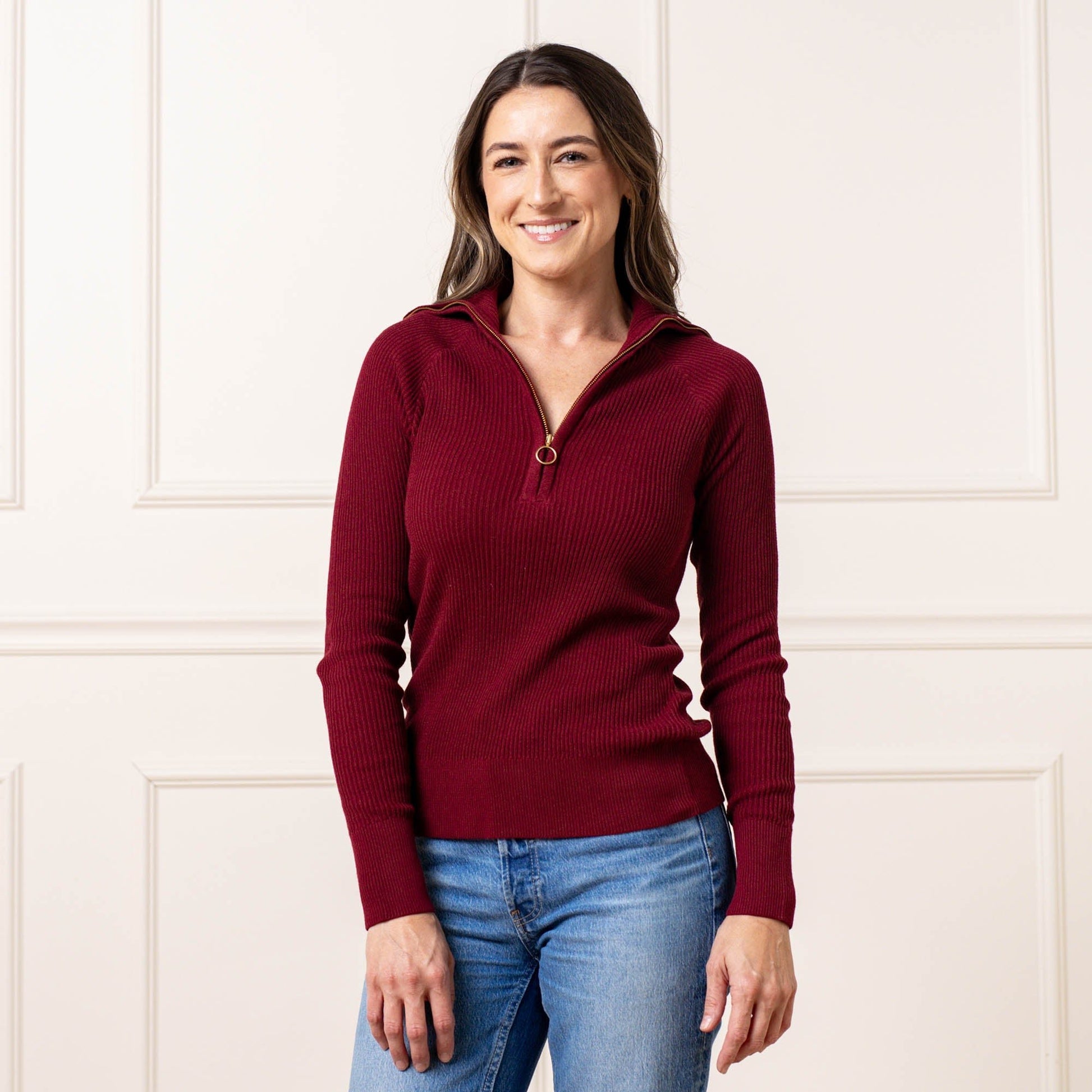 Organic Fine Gauge Half Zip Sweater - Baby Organic