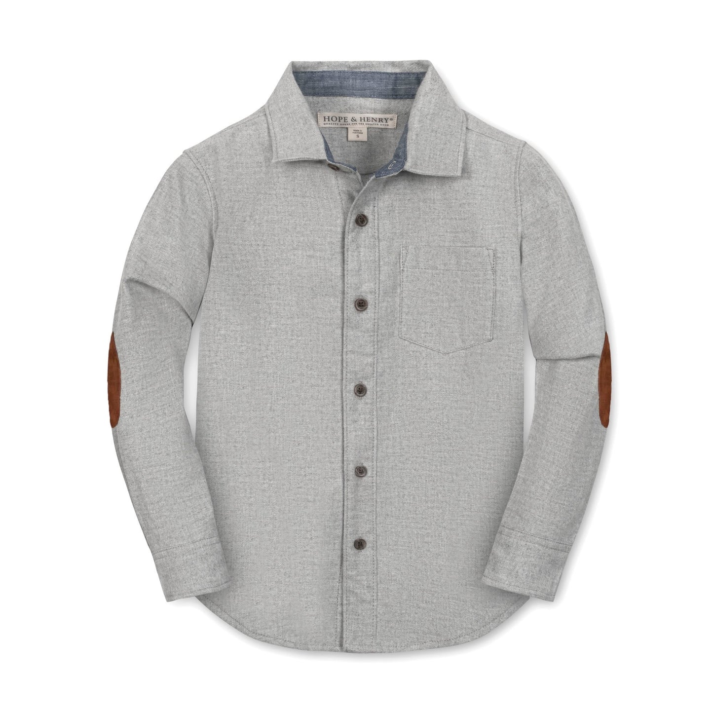 Organic Flannel Shirt with Elbow Patches - Baby Organic