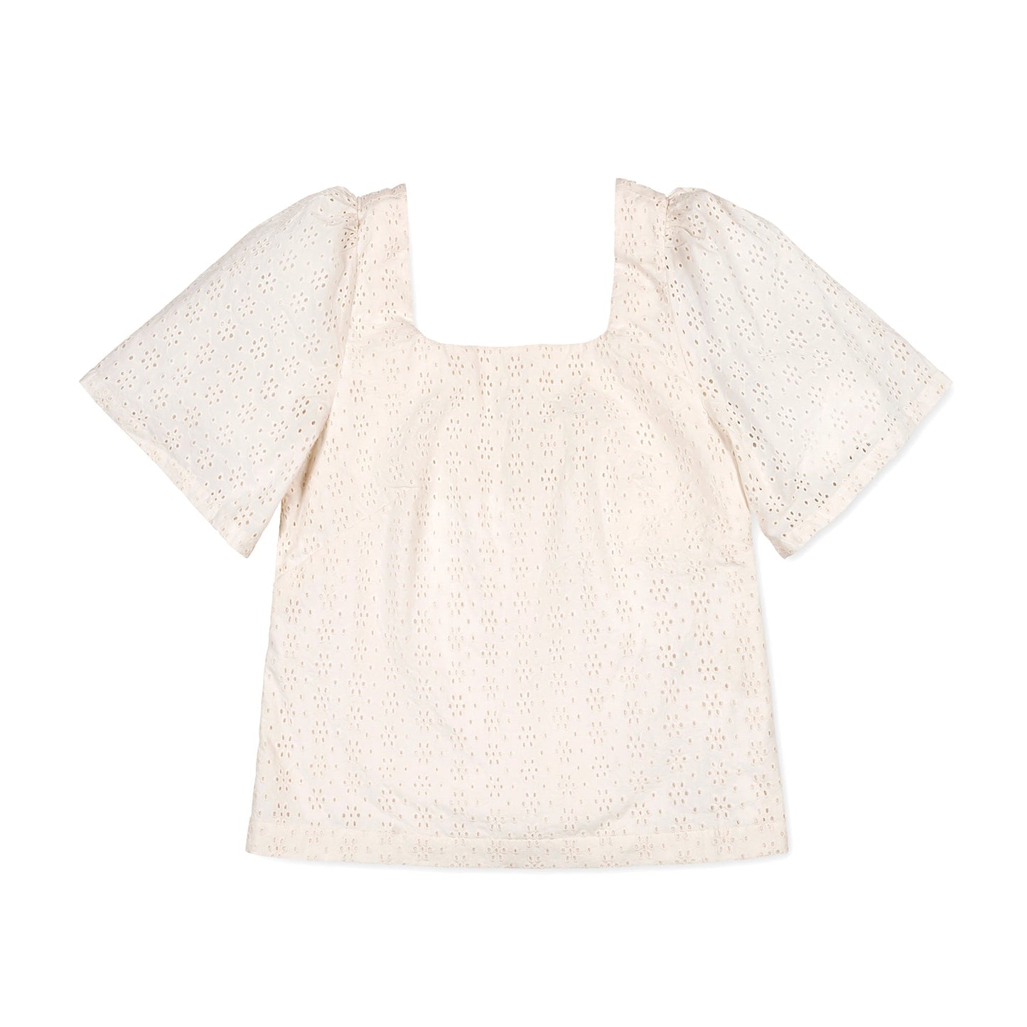 Organic Flounce Sleeve Eyelet Top - Baby Organic
