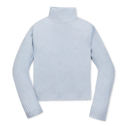 Organic Funnel Neck Sweater soft organic cotton knit pullover