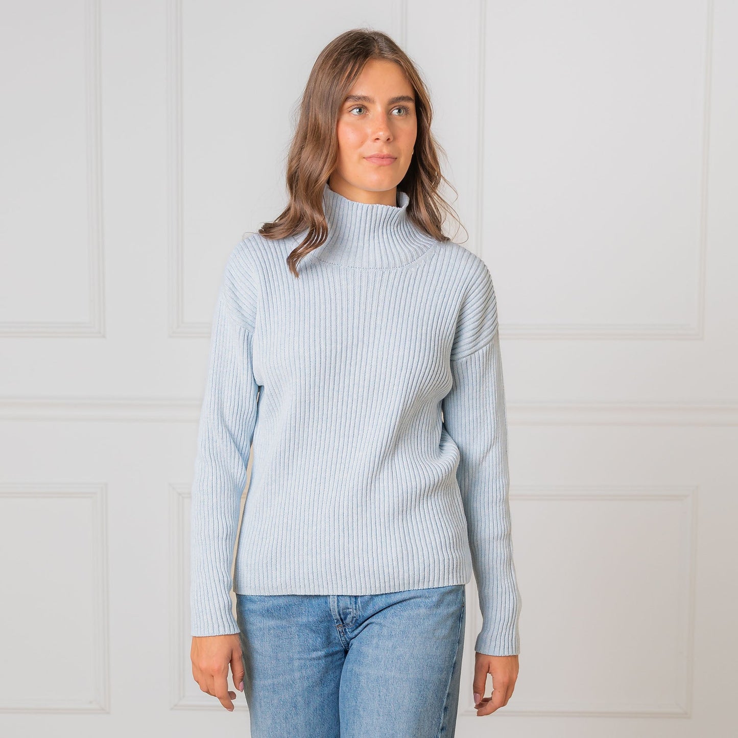 Organic Funnel Neck Sweater comfortable organic cotton layering piece