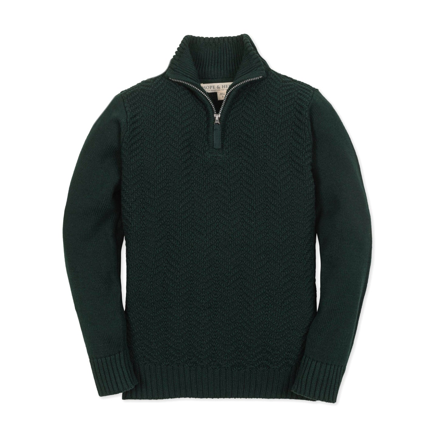 Organic Half Zip Cable Sweater soft organic cotton cable knit pullover