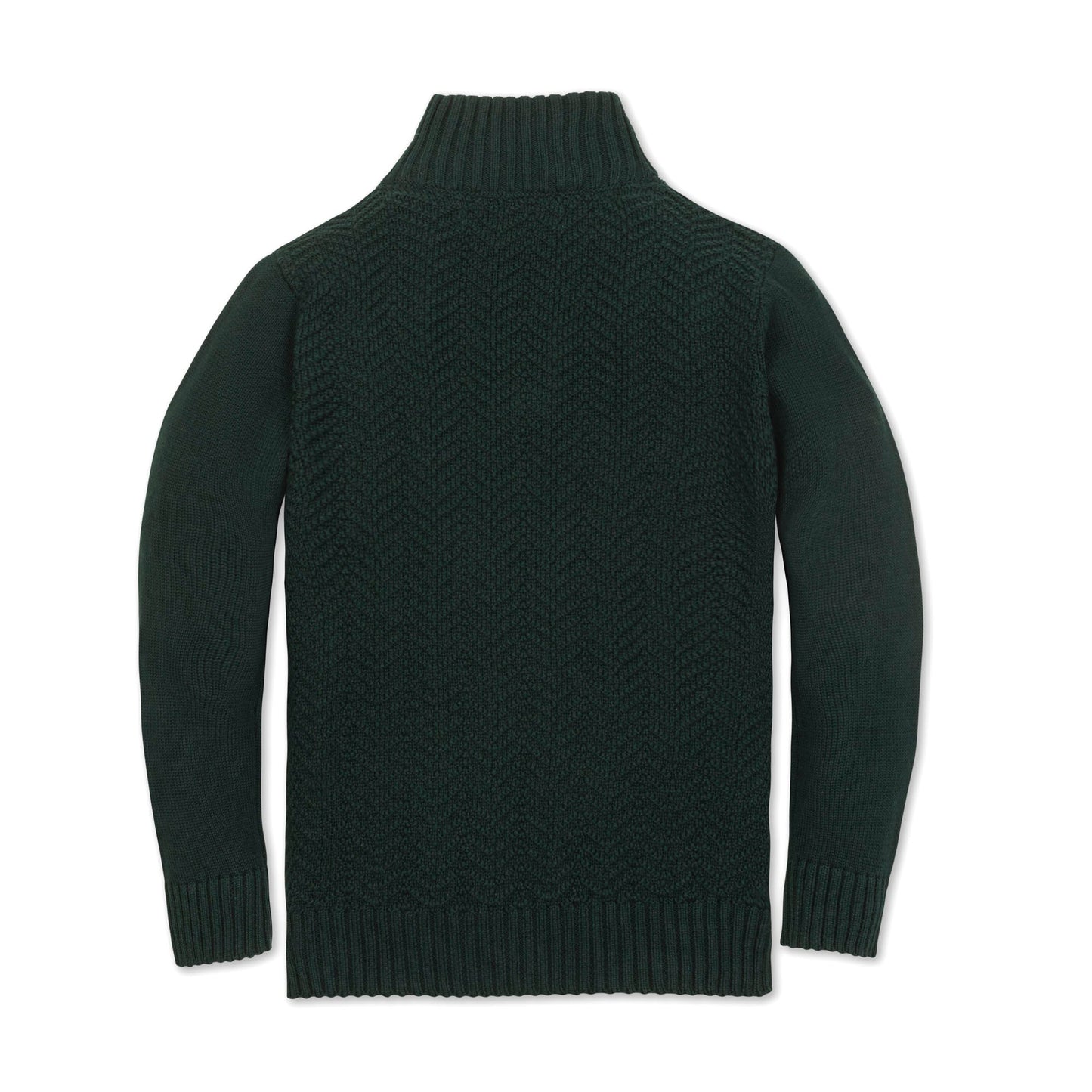 Organic Half Zip Cable Sweater warm textured organic sweater modern fit