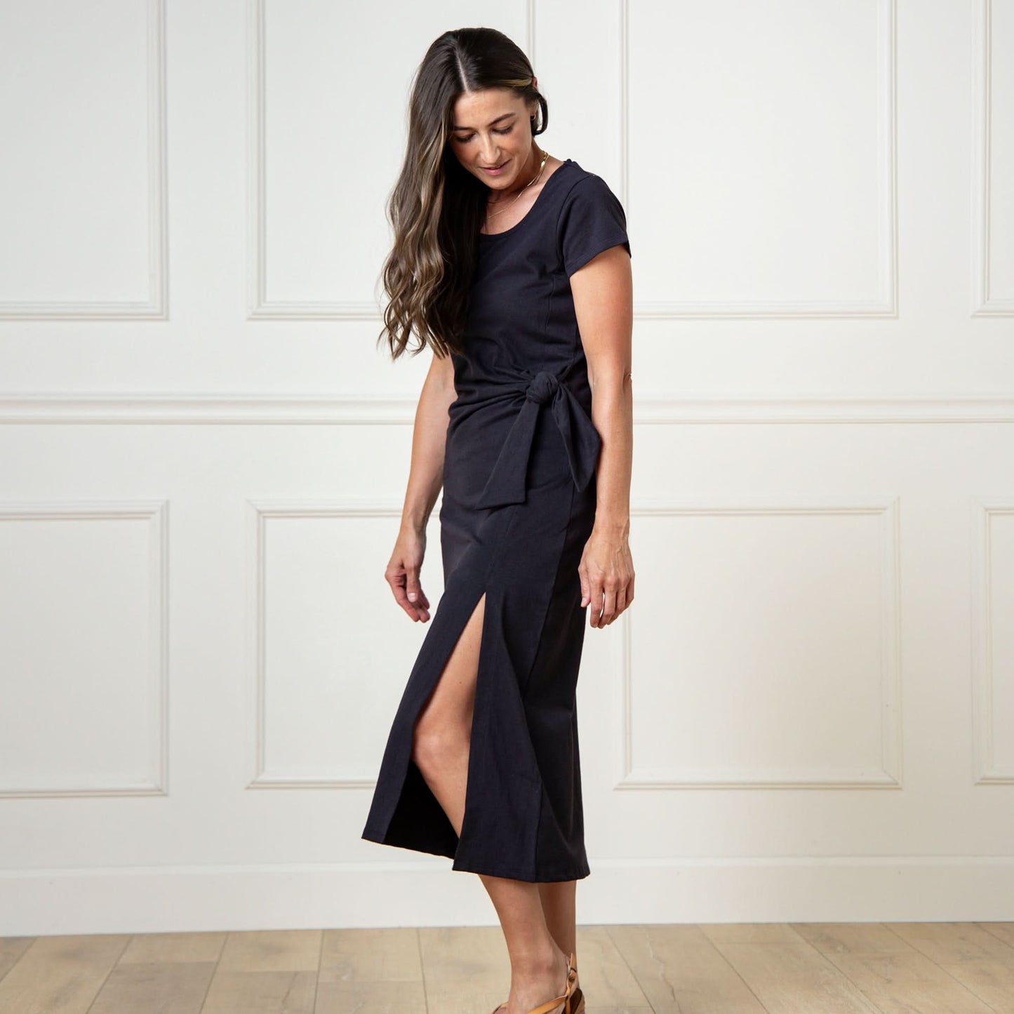 Organic Knit Tie Midi Dress - Baby Organic