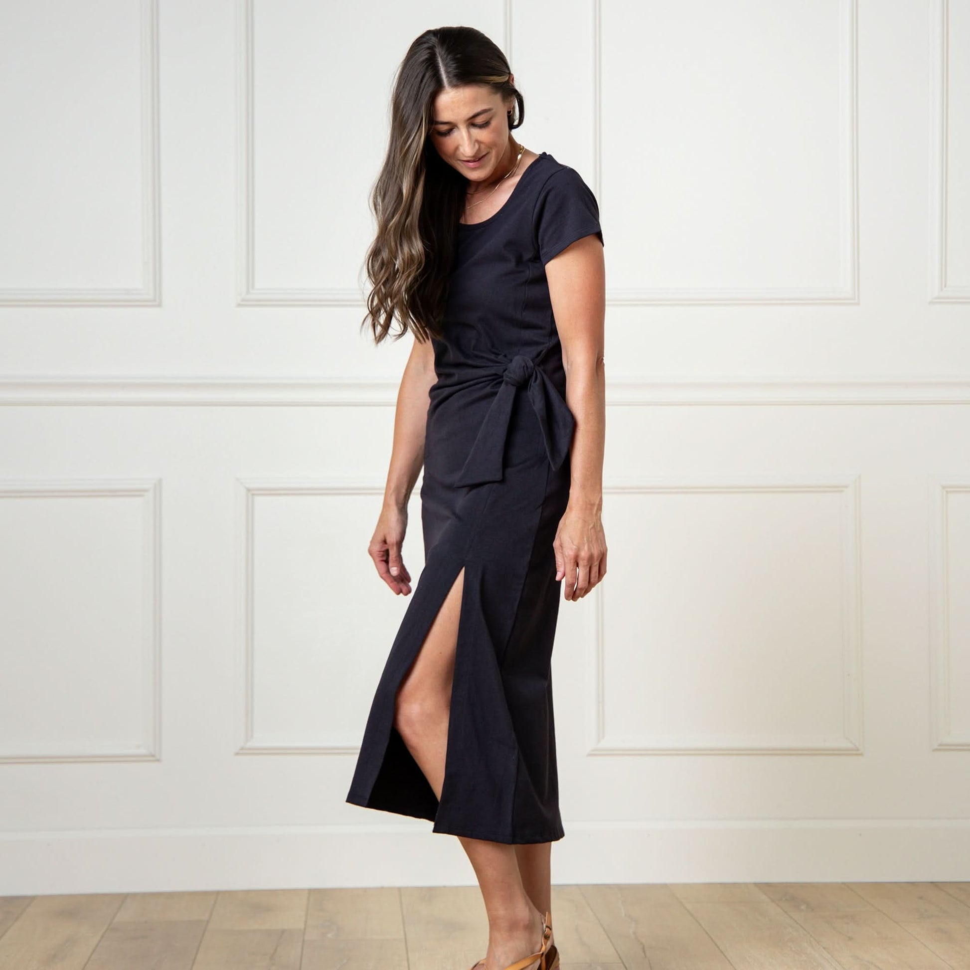 Organic Knit Tie Midi Dress - Baby Organic