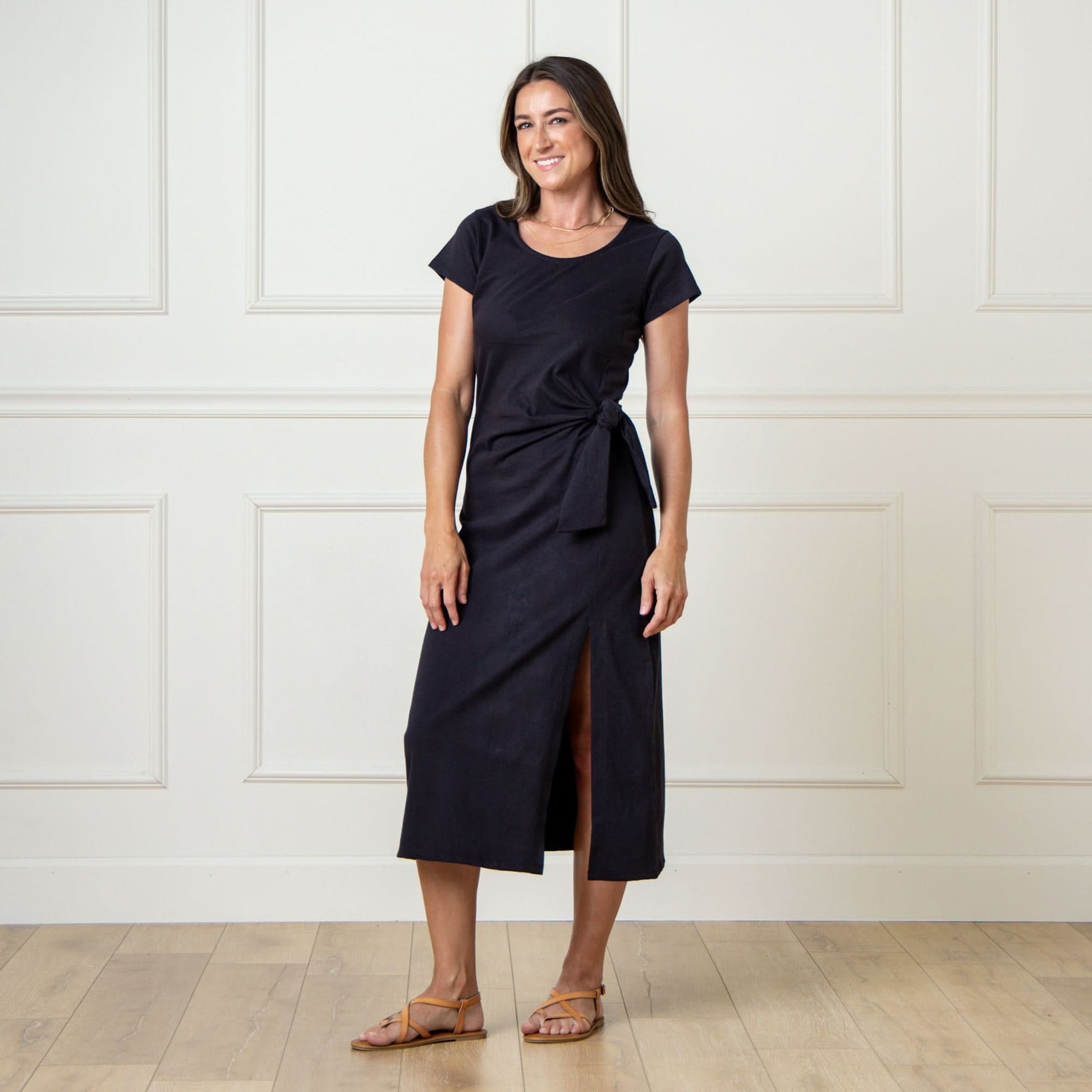 Organic Knit Tie Midi Dress - Baby Organic