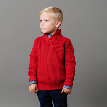 Organic Mix Stitch Mock Neck Sweater with Elbow Patches - Baby - Baby Organic