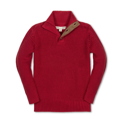 Organic Mix Stitch Mock Neck Sweater with Elbow Patches - Baby - Baby Organic
