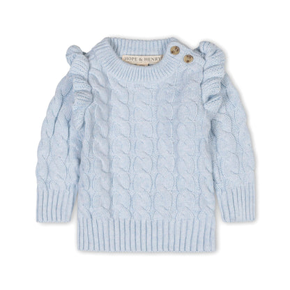 Organic Mock Neck Ruffle Sweater soft baby knit top organic cotton fabric