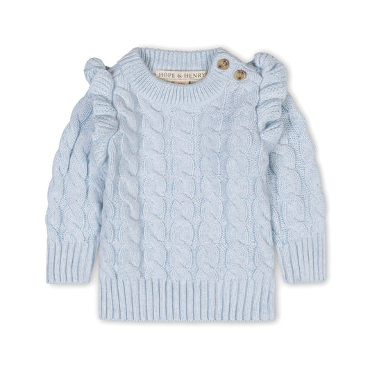Organic Mock Neck Ruffle Sweater soft baby knit top organic cotton fabric
