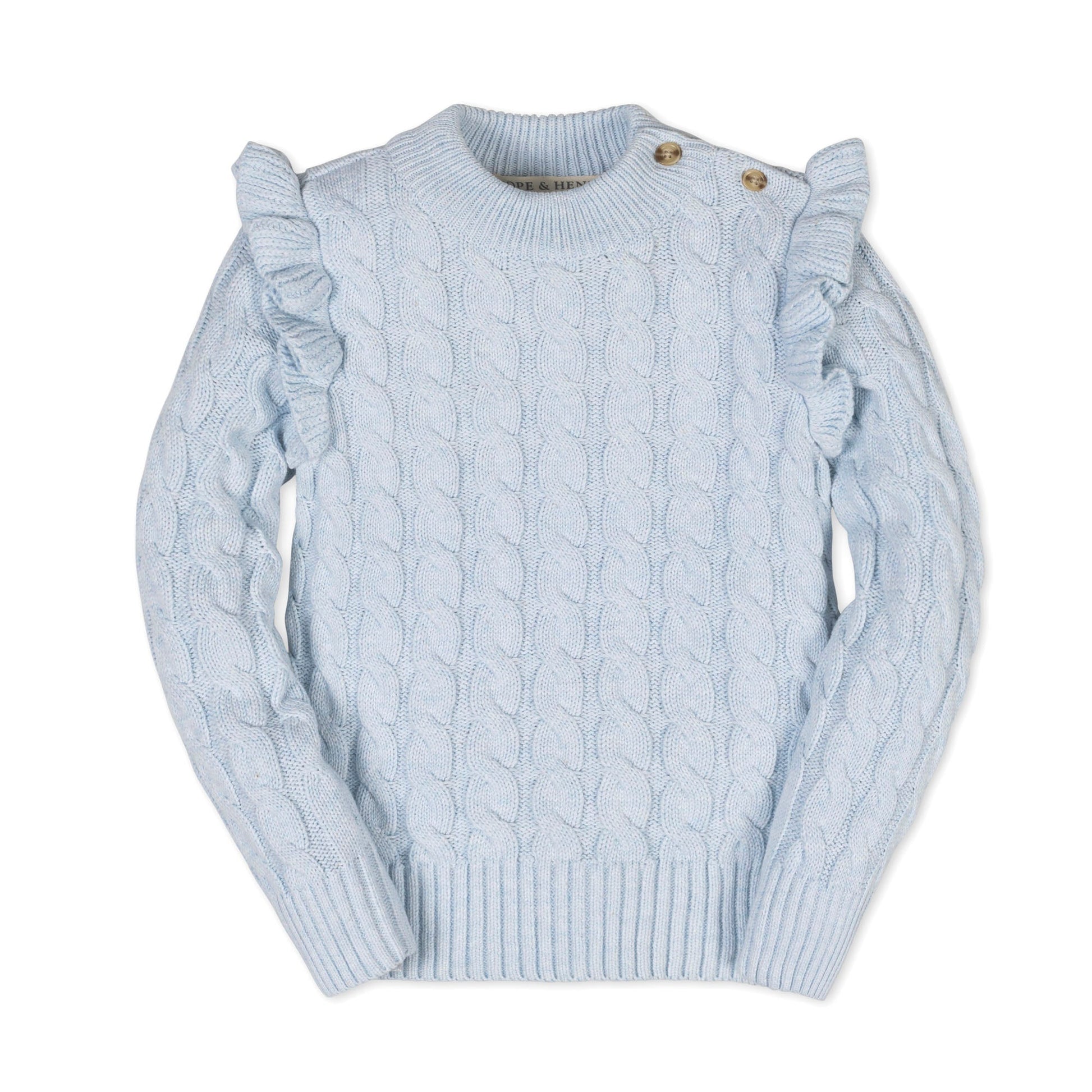 Organic Mock Neck Ruffle Sweater cozy toddler sweater ruffle detail design