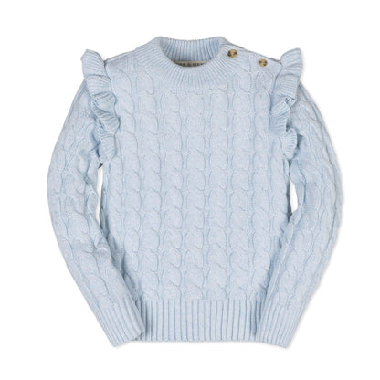 Organic Mock Neck Ruffle Sweater cozy toddler sweater ruffle detail design