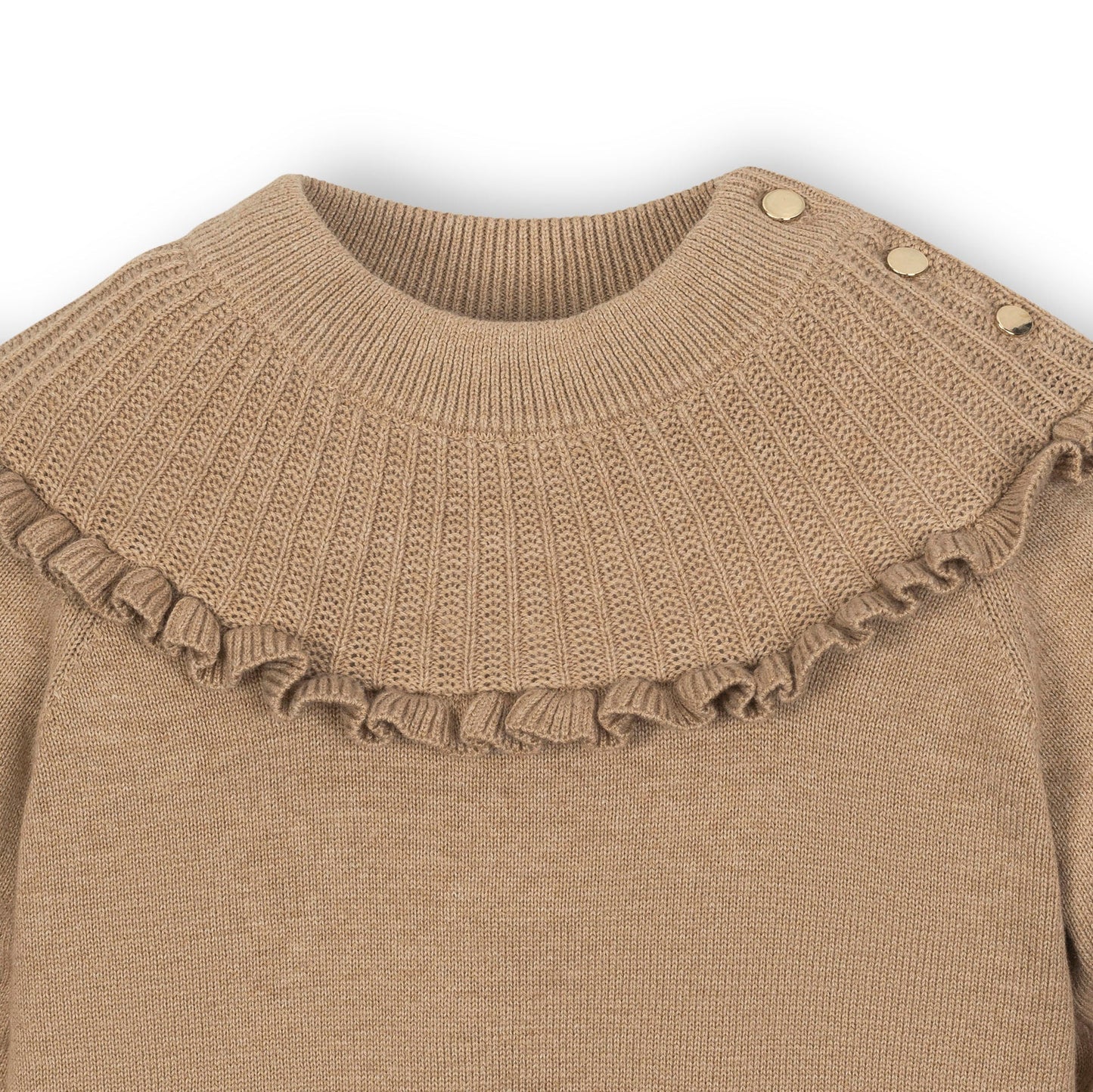 Organic Mock Neck Ruffle Sweater elegant organic cotton everyday knitwear