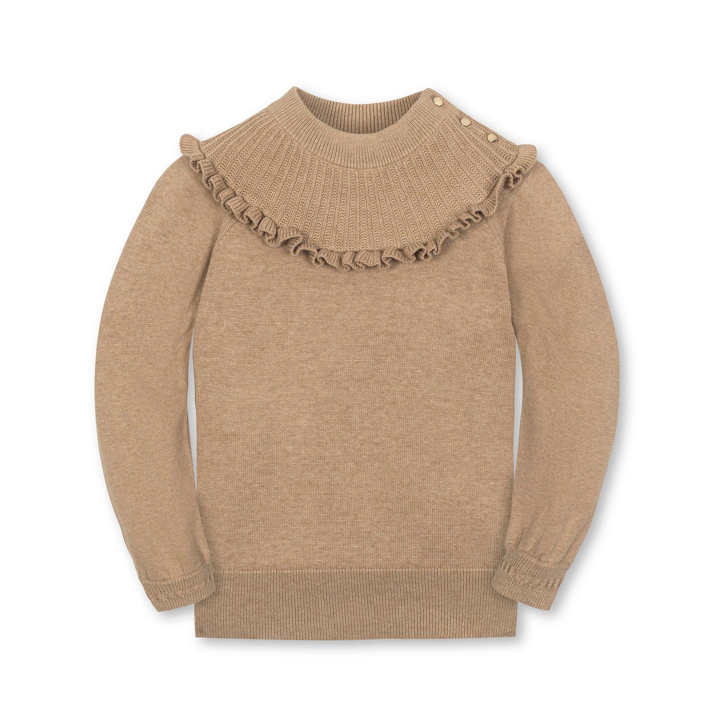 Organic Mock Neck Ruffle Sweater soft organic cotton knit sweater feminine style
