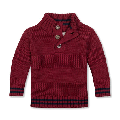 Organic Mock Neck Stripe Sweater soft organic cotton knit striped design