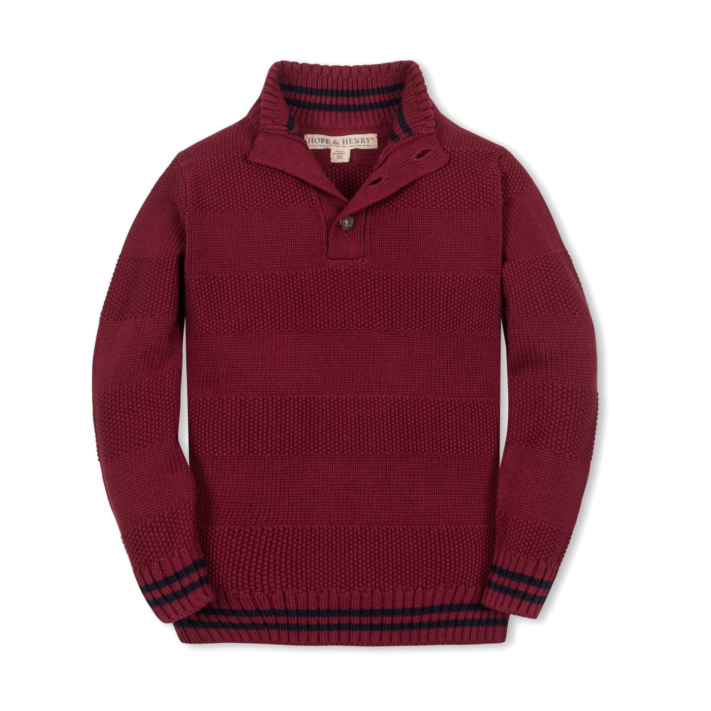 Organic Mock Neck Stripe Sweater cozy mock neck pullover striped pattern