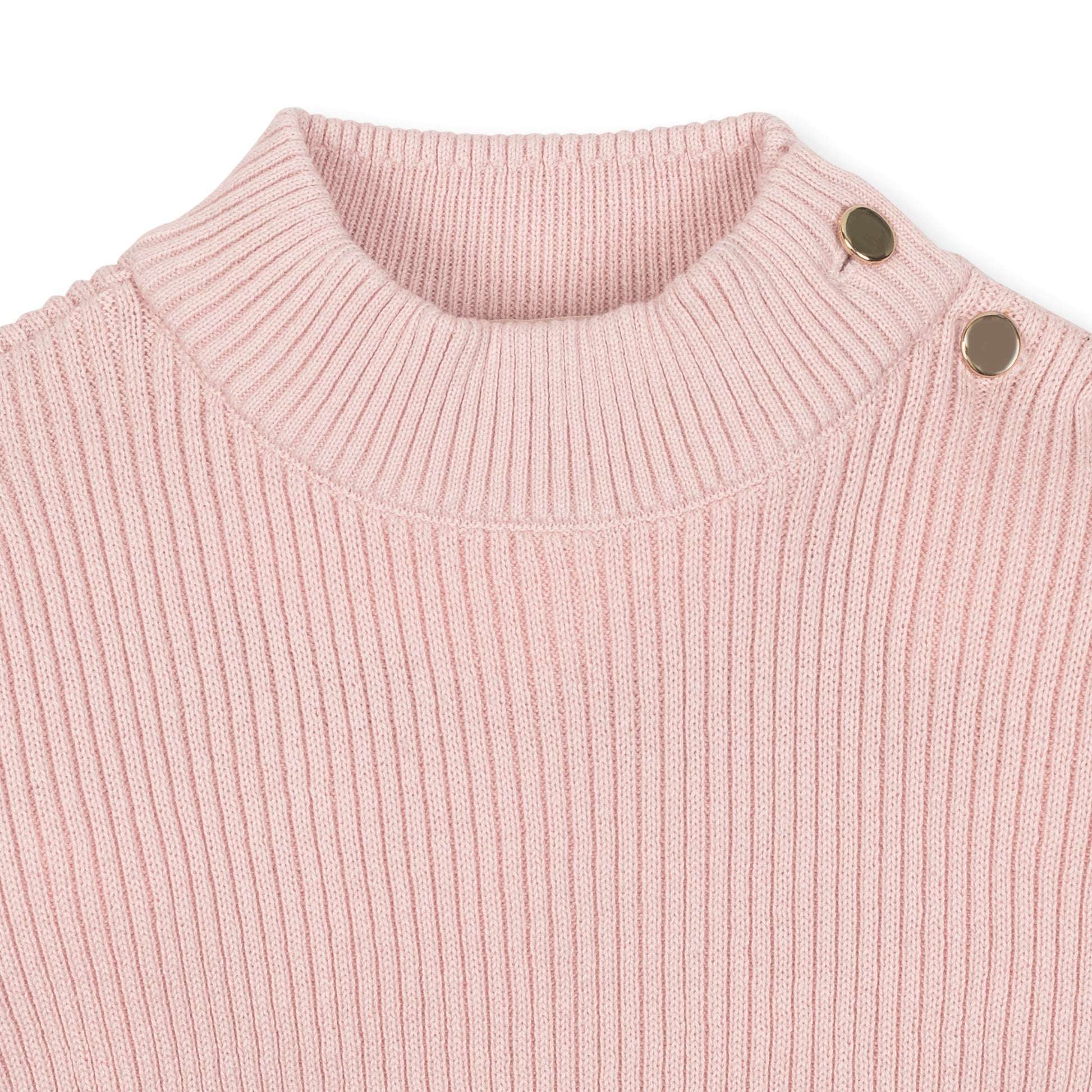 Back view of Organic Mock Neck Sweater in premium organic cotton