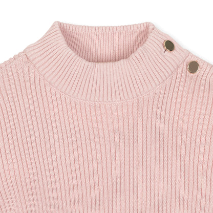 Back view of Organic Mock Neck Sweater in premium organic cotton
