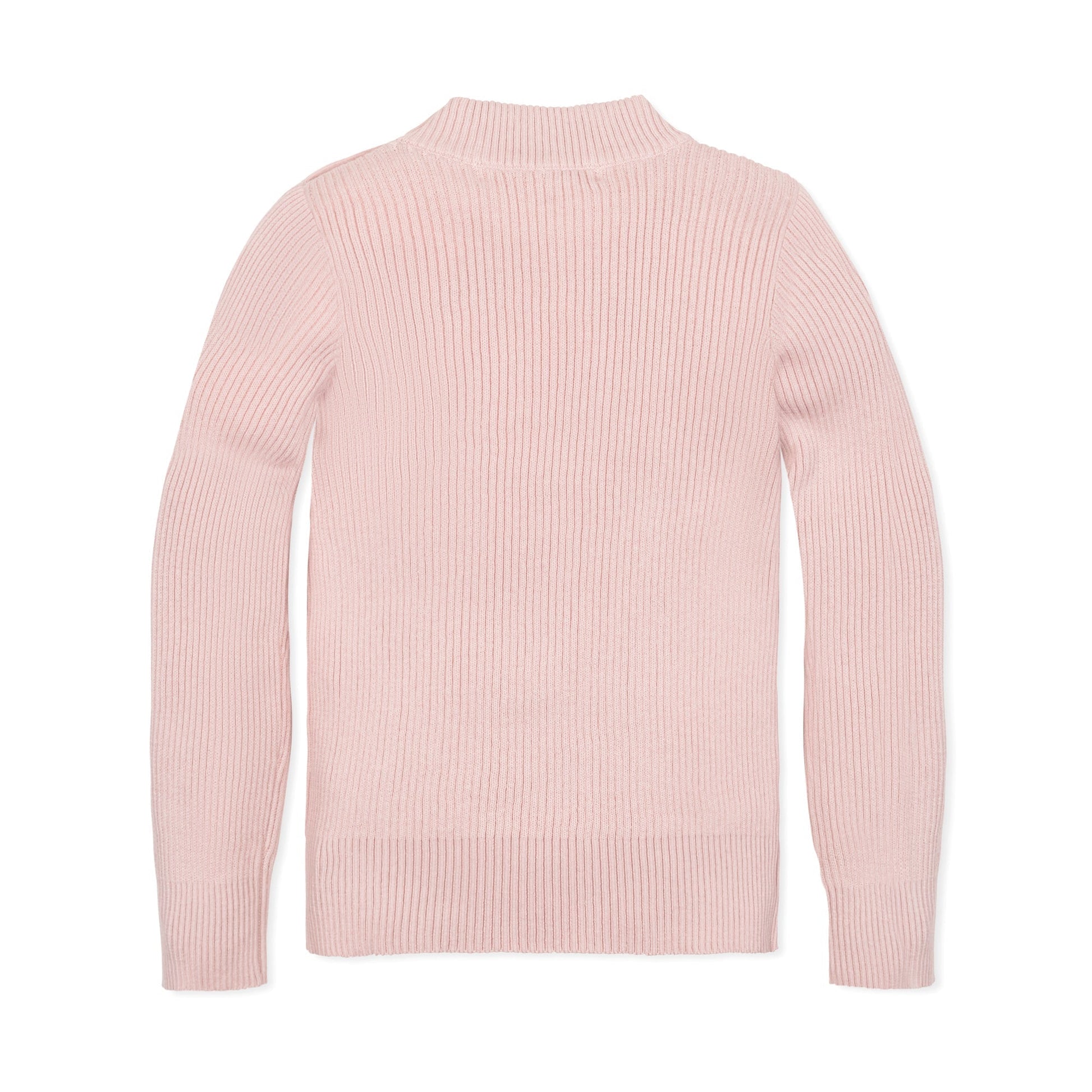 Baby wearing an Organic Mock Neck Sweater for cool weather