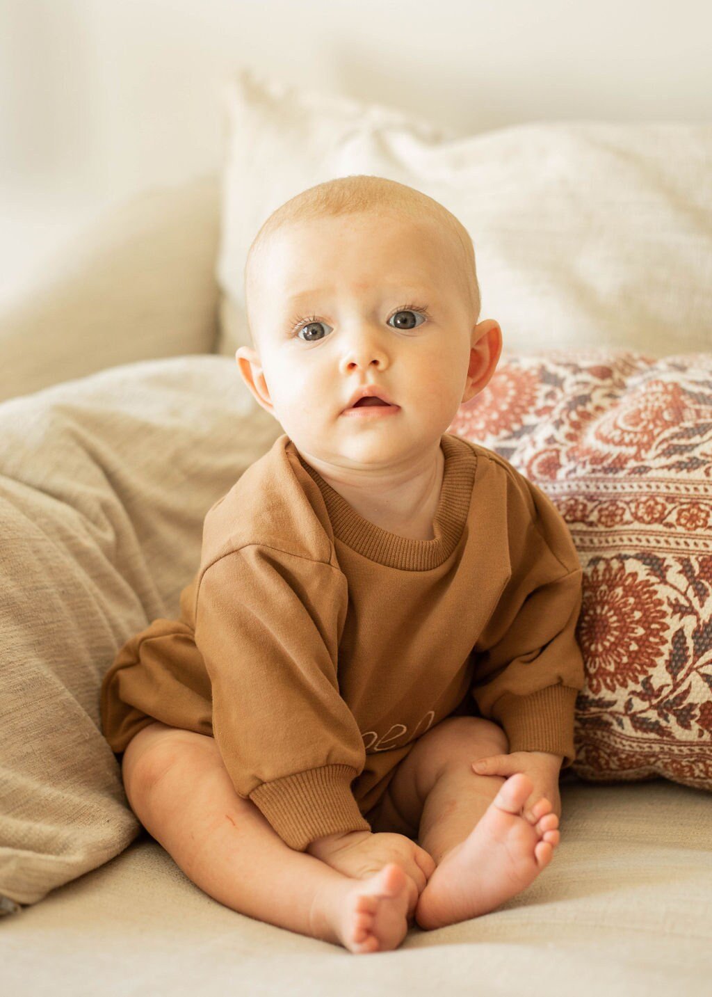 Organic Oversized Sweatshirt baby boy girl romper - Baby Organic