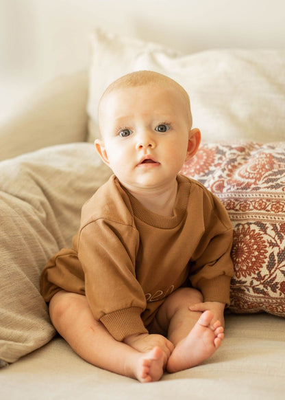 Organic Oversized Sweatshirt baby boy girl romper - Baby Organic
