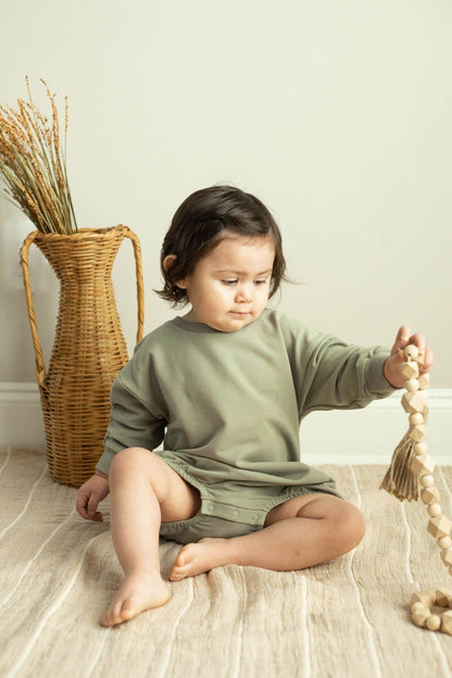 Organic Oversized Sweatshirt baby boy girl romper - Baby Organic