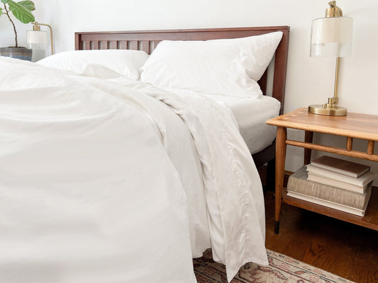 Organic Bed Sheets Set including fitted sheet flat sheet and pillowcases