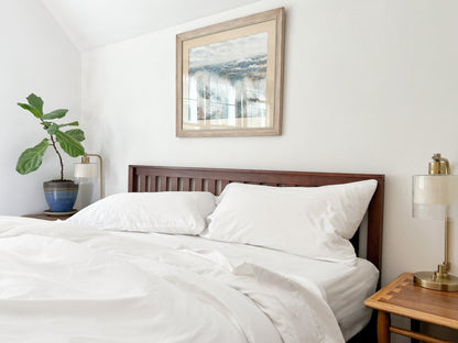 Organic Bed Sheets Set with soft crisp percale weave for breathable comfort