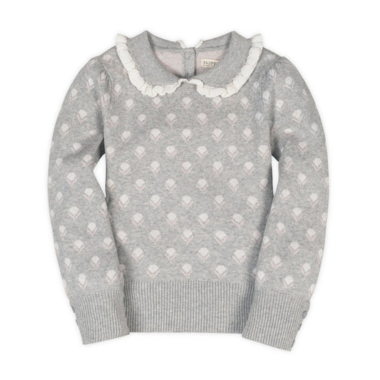 Organic Peter Pan Collar Sweater soft baby knit top classic collar design