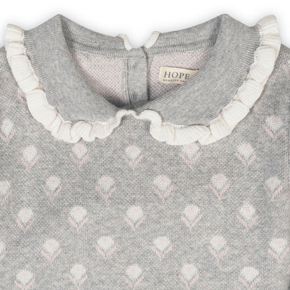 Organic Peter Pan Collar Sweater elegant baby outfit neutral knitwear style
