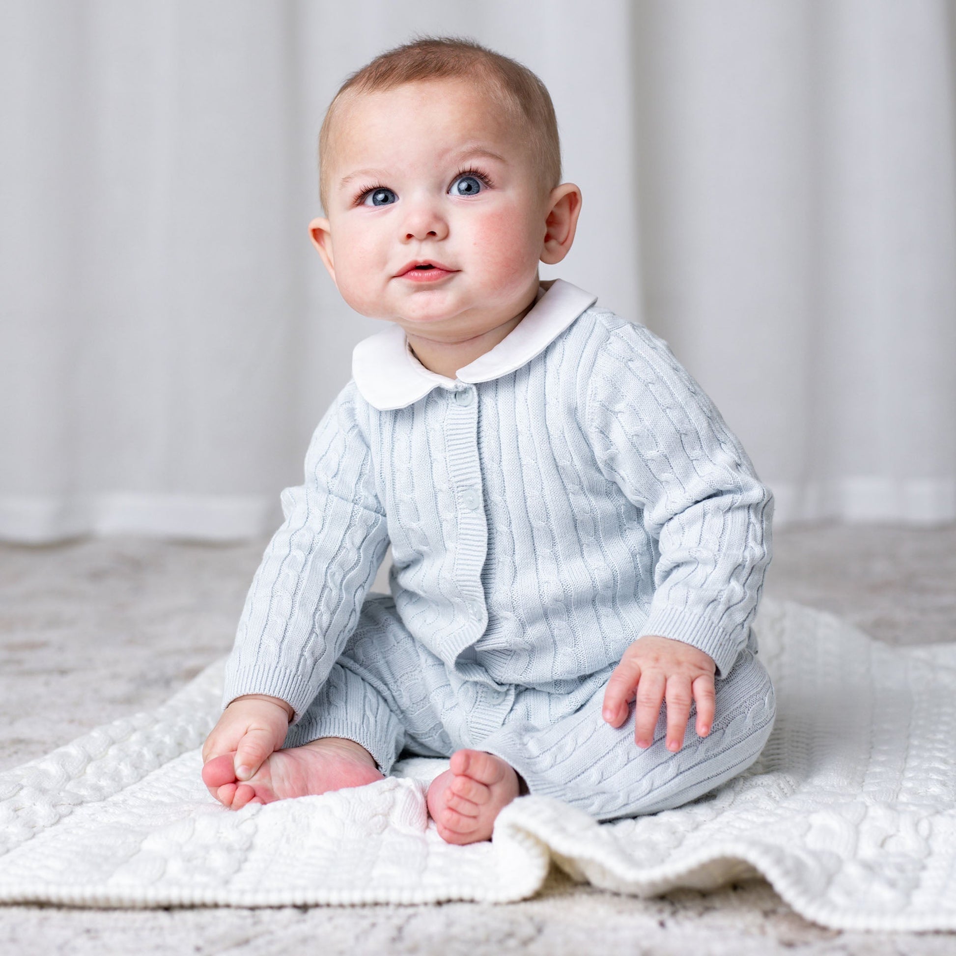 Organic Peter Pan Collar Sweater Romper - Baby Organic