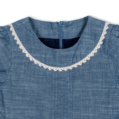 Organic Pintuck Chambray Dress - Baby Organic