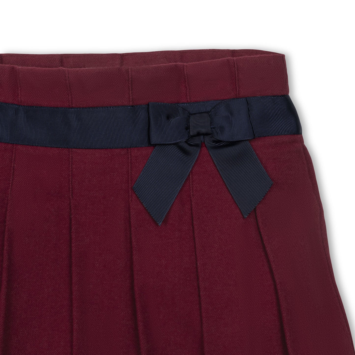 Organic Pleated Skirt with Bow breathable cotton skirt bow detail design