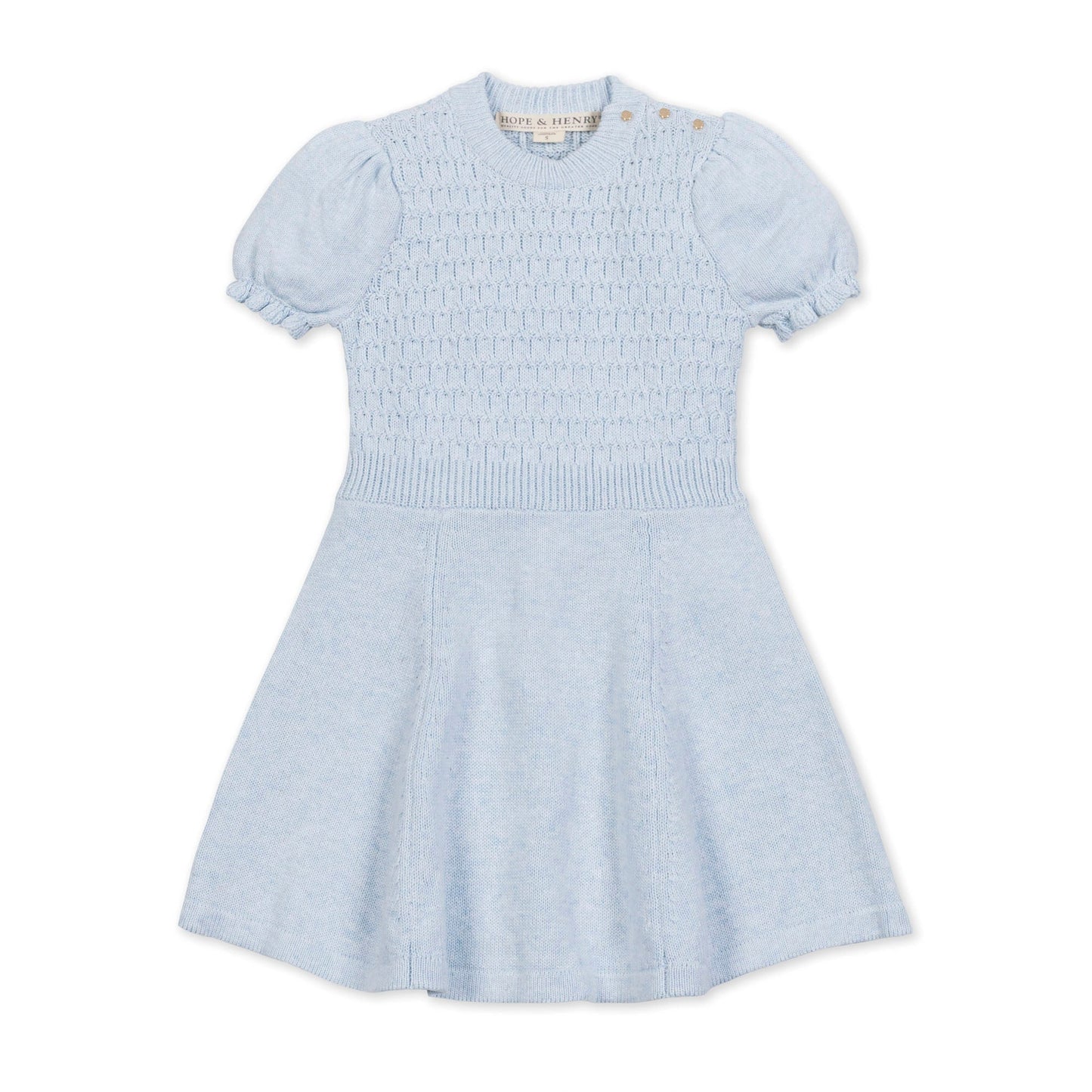 Organic Puff Sleeve Sweater Dress soft organic cotton knit dress elegant style