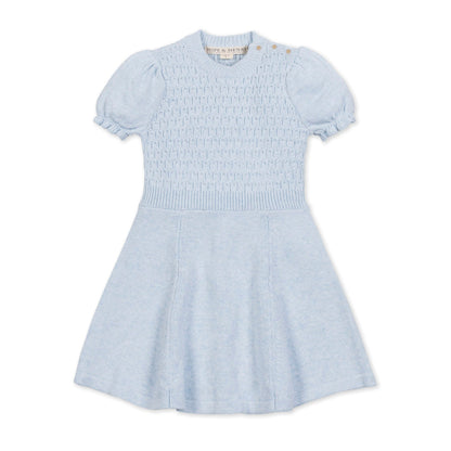 Organic Puff Sleeve Sweater Dress soft organic cotton knit dress elegant style