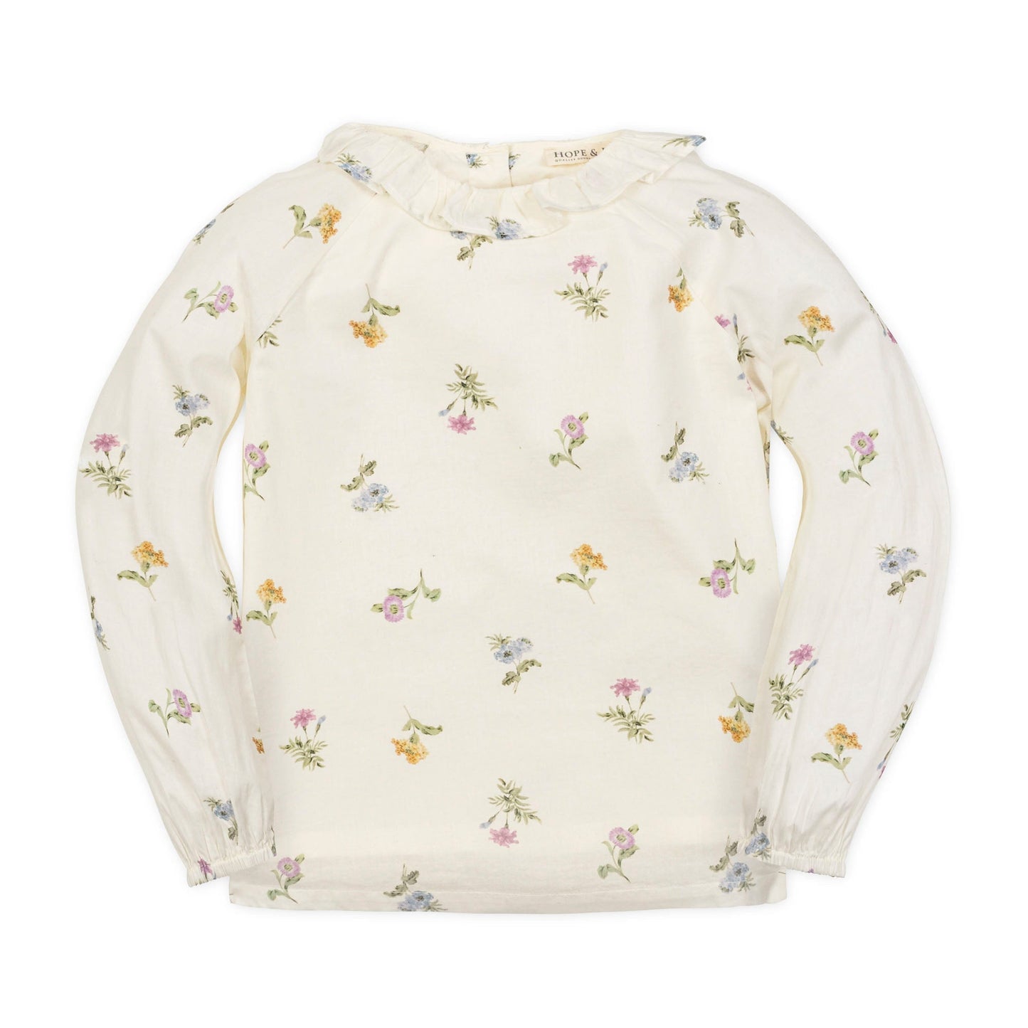 Organic Ruffle Collar Top for baby girls made from soft organic cotton