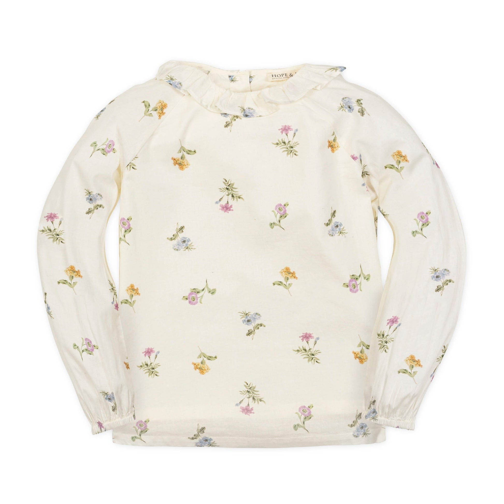 Organic Ruffle Collar Top for baby girls made from soft organic cotton