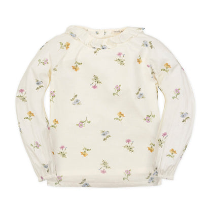 Organic Ruffle Collar Top for baby girls made from soft organic cotton