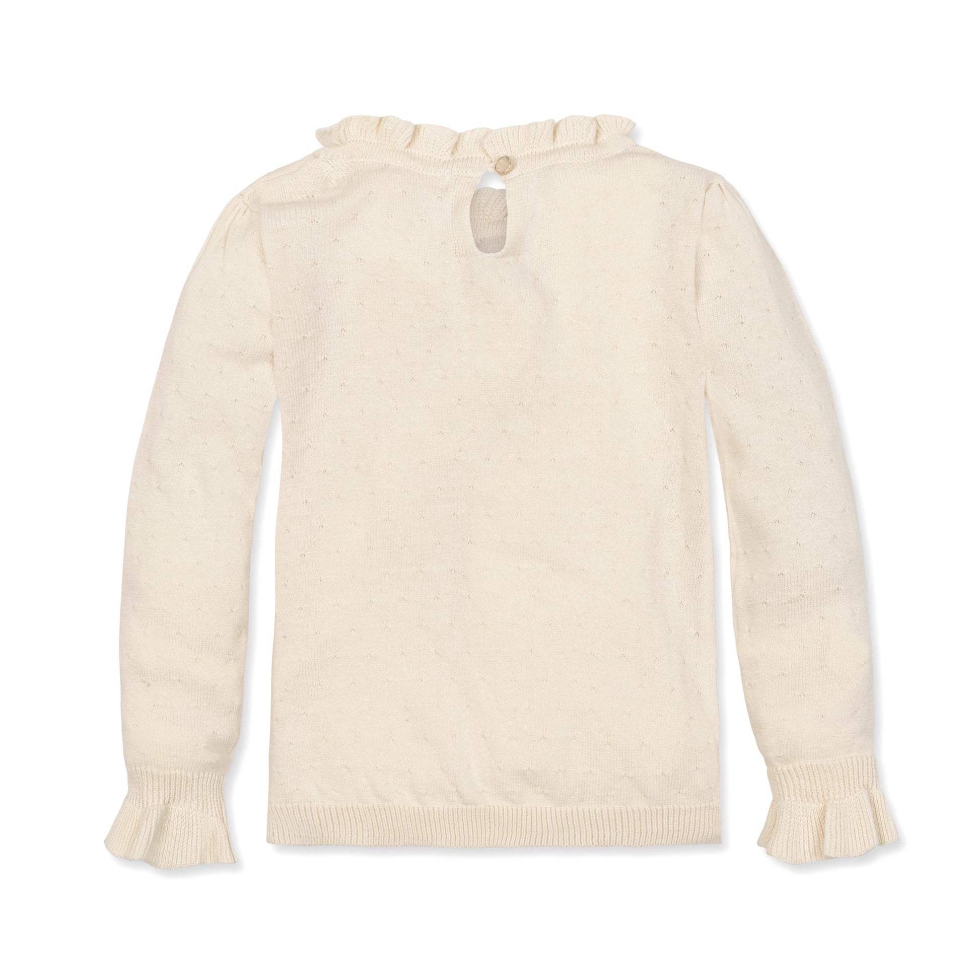 Organic Ruffle Edge Sweater comfortable lightweight knit fashion top