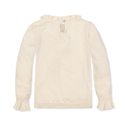 Organic Ruffle Edge Sweater comfortable lightweight knit fashion top