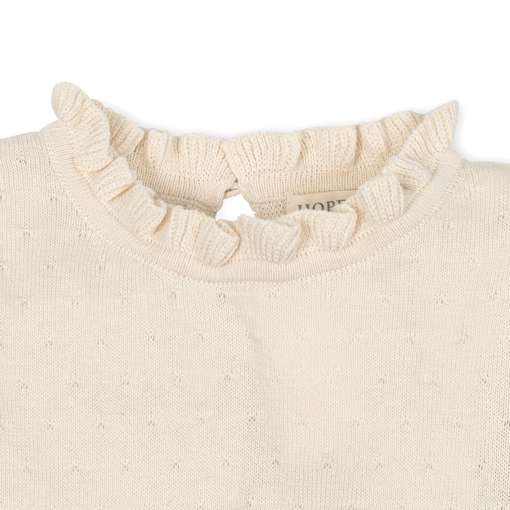 Organic Ruffle Edge Sweater feminine organic cotton everyday knitwear