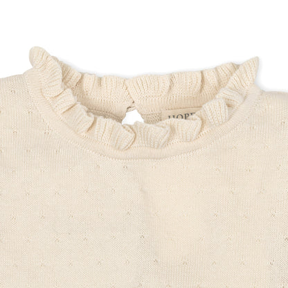 Organic Ruffle Edge Sweater feminine organic cotton everyday knitwear
