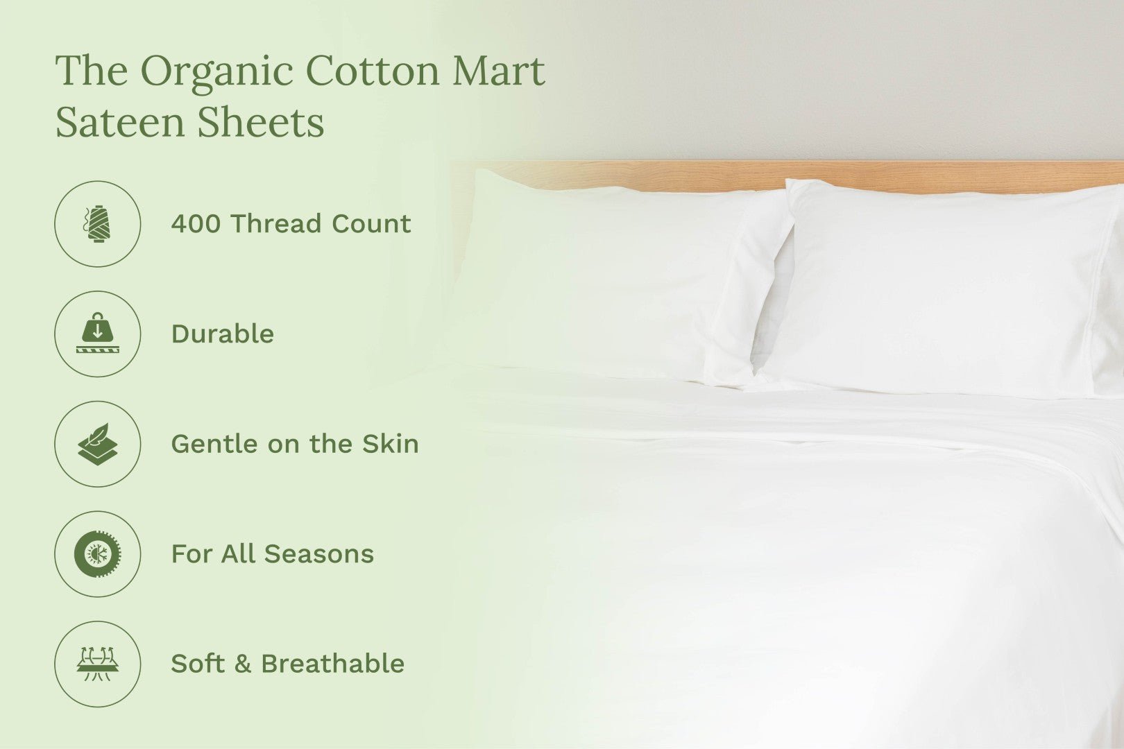 Organic Sateen Bed Sheets Set - Baby Organic