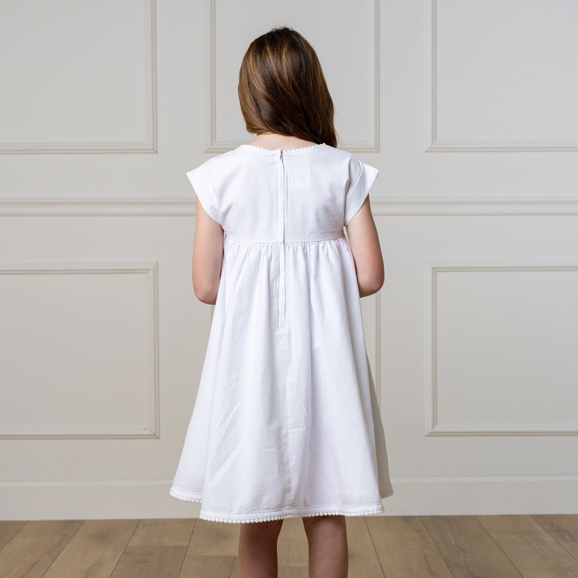 Organic Seersucker Empire Waist Dress - Baby Organic