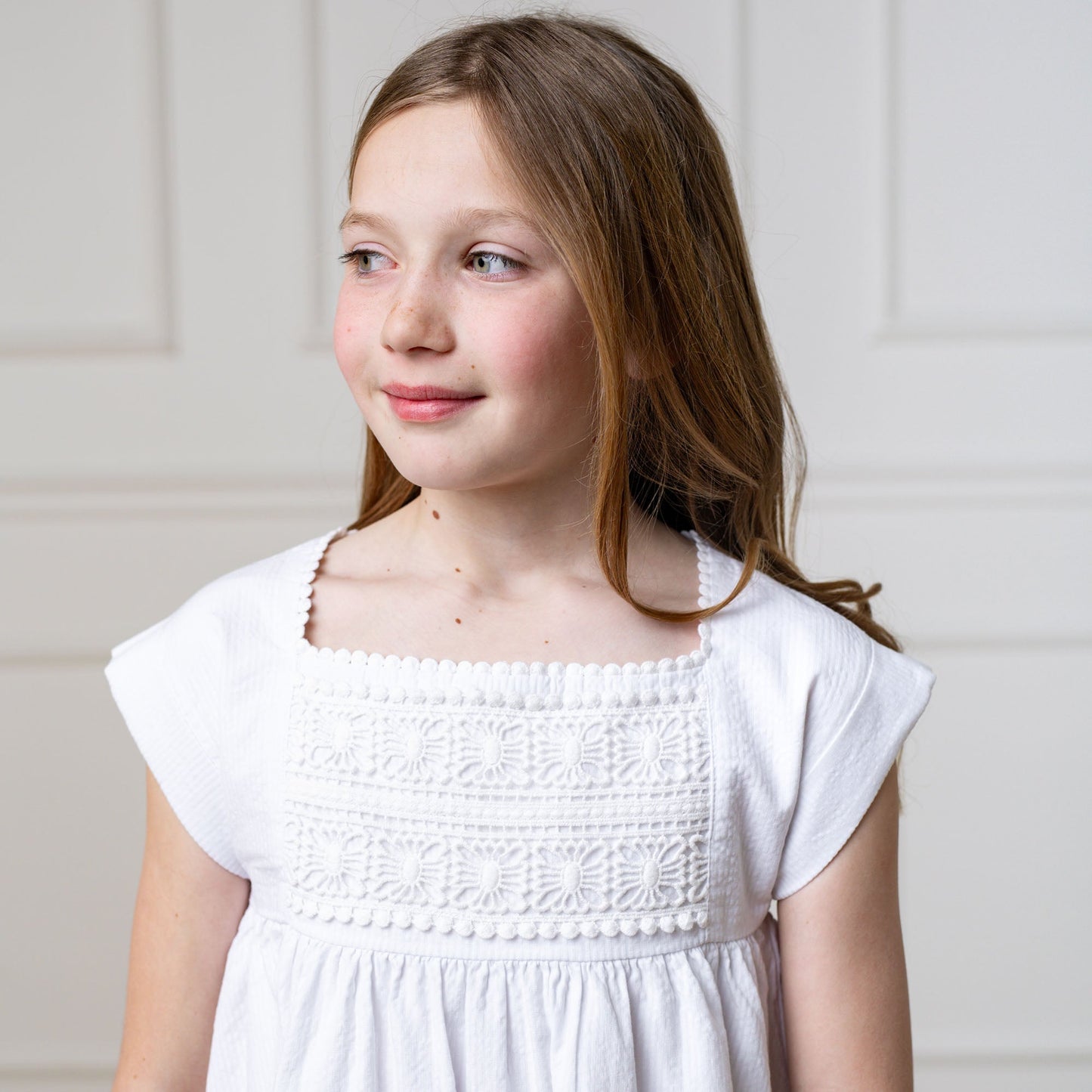 Organic Seersucker Empire Waist Dress - Baby Organic