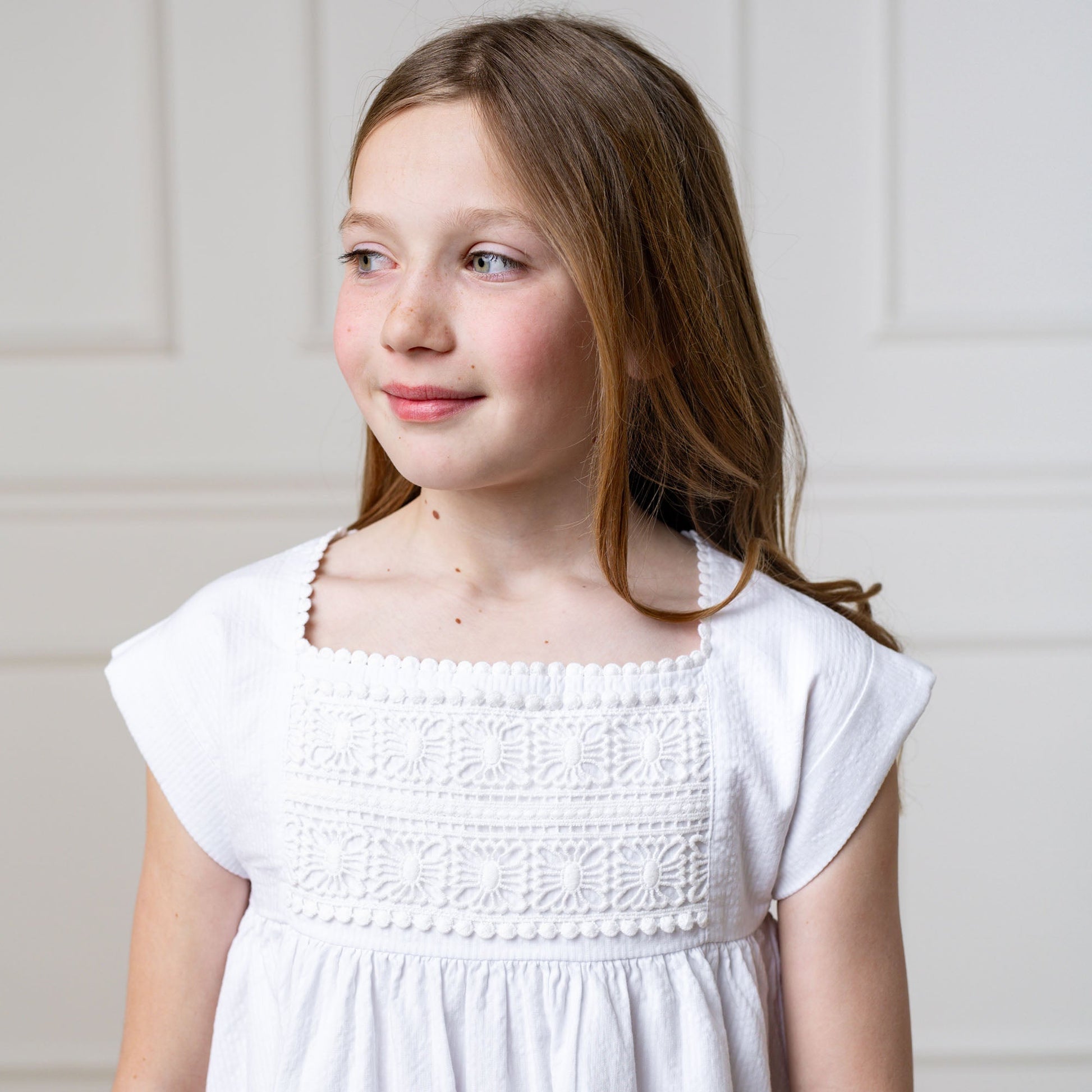 Organic Seersucker Empire Waist Dress - Baby Organic